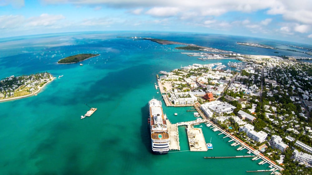 This is an aerial view of Key West, Florida.