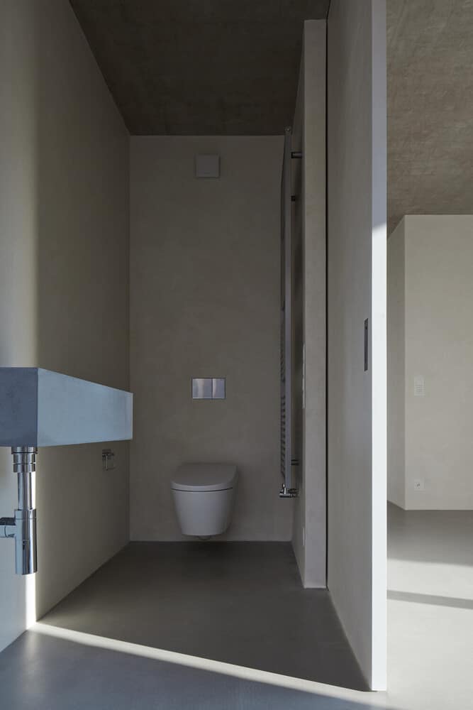 This is the bathroom and powder room behind the large sliding wall structure.