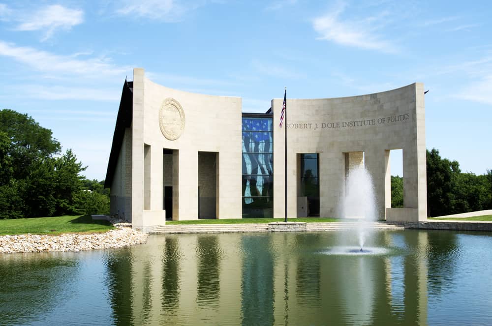 Robert J Dole Institute of Politics in Lawrence, Kansas.