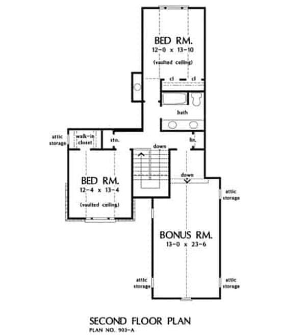 Second level floor plan