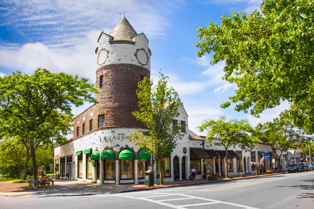 Intersection at Main Street in Southampton, New York.
