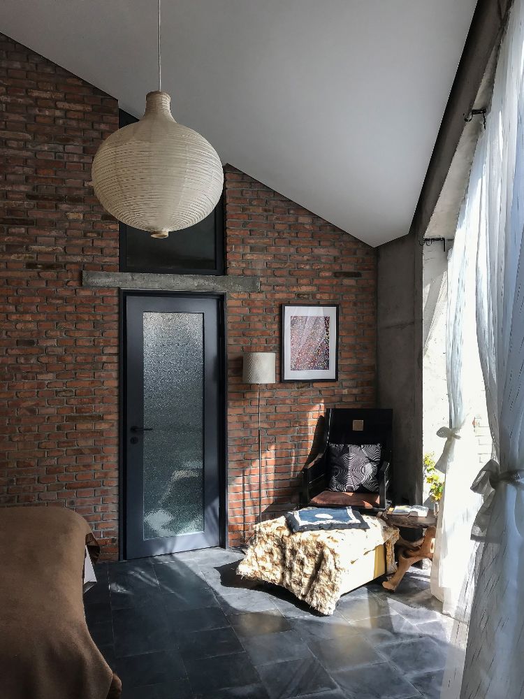 Yanqing residential house bedroom door.