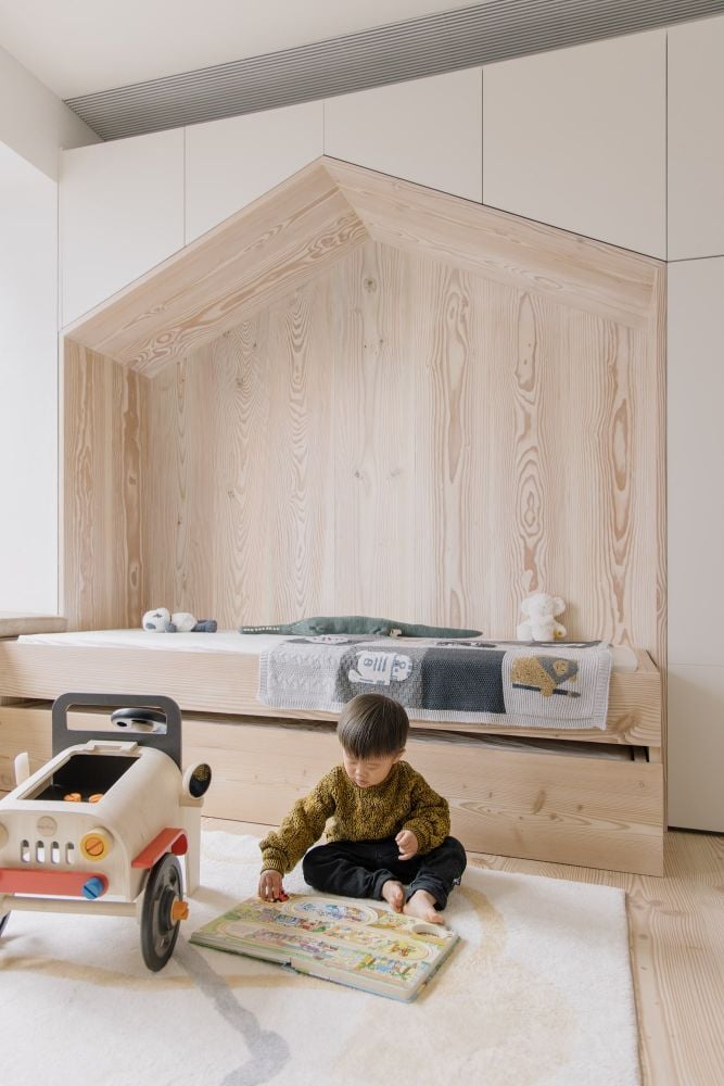Urban cottage kids play room.
