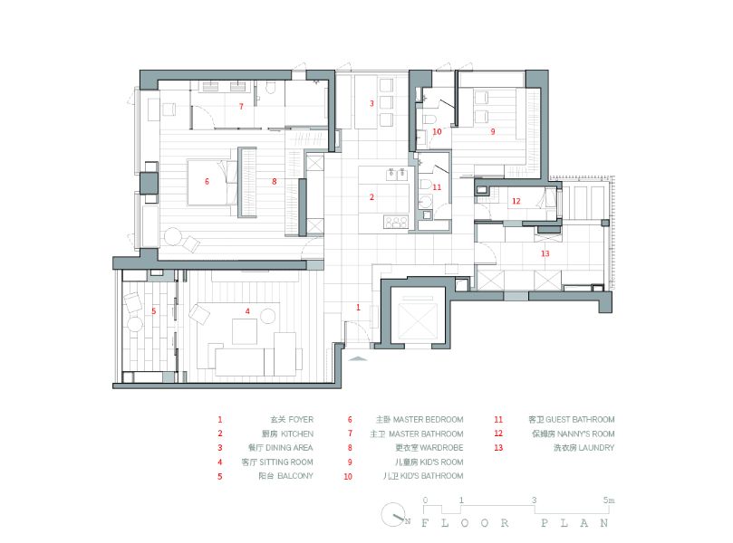 Urban cottage floor plan.