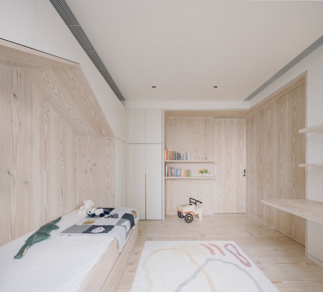 Urban cottage kids room.