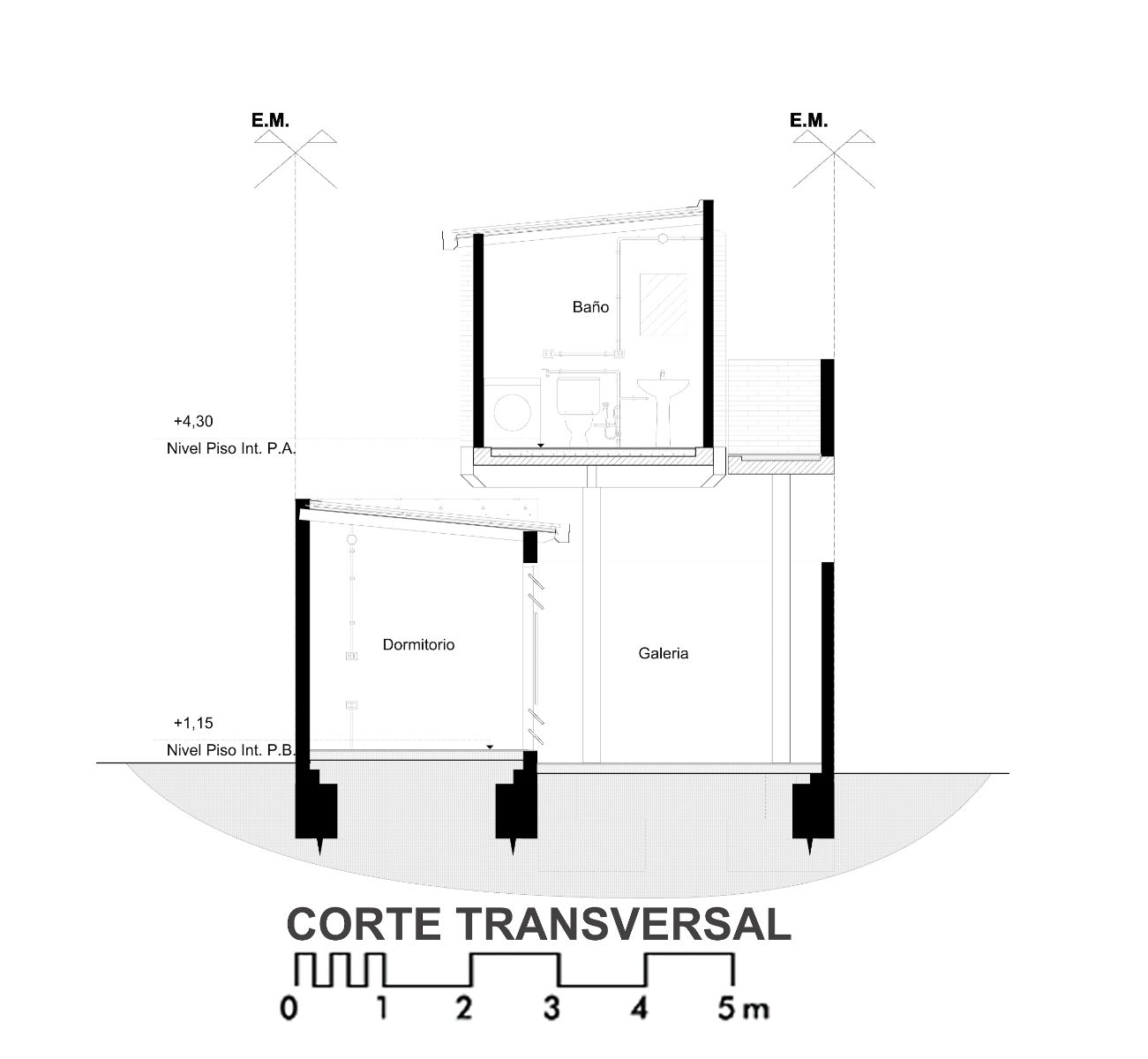 The house's section plan
