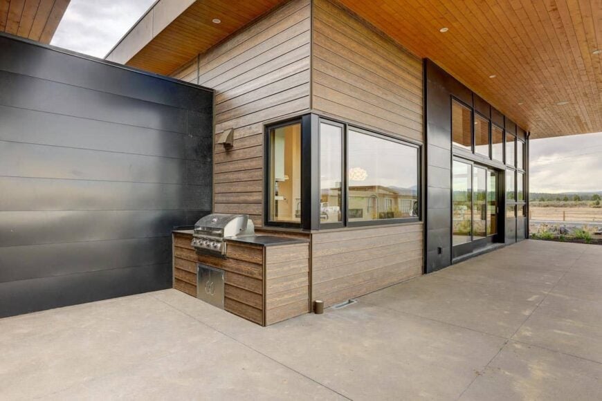 A summer kitchen enhances the entertaining to the covered porch.