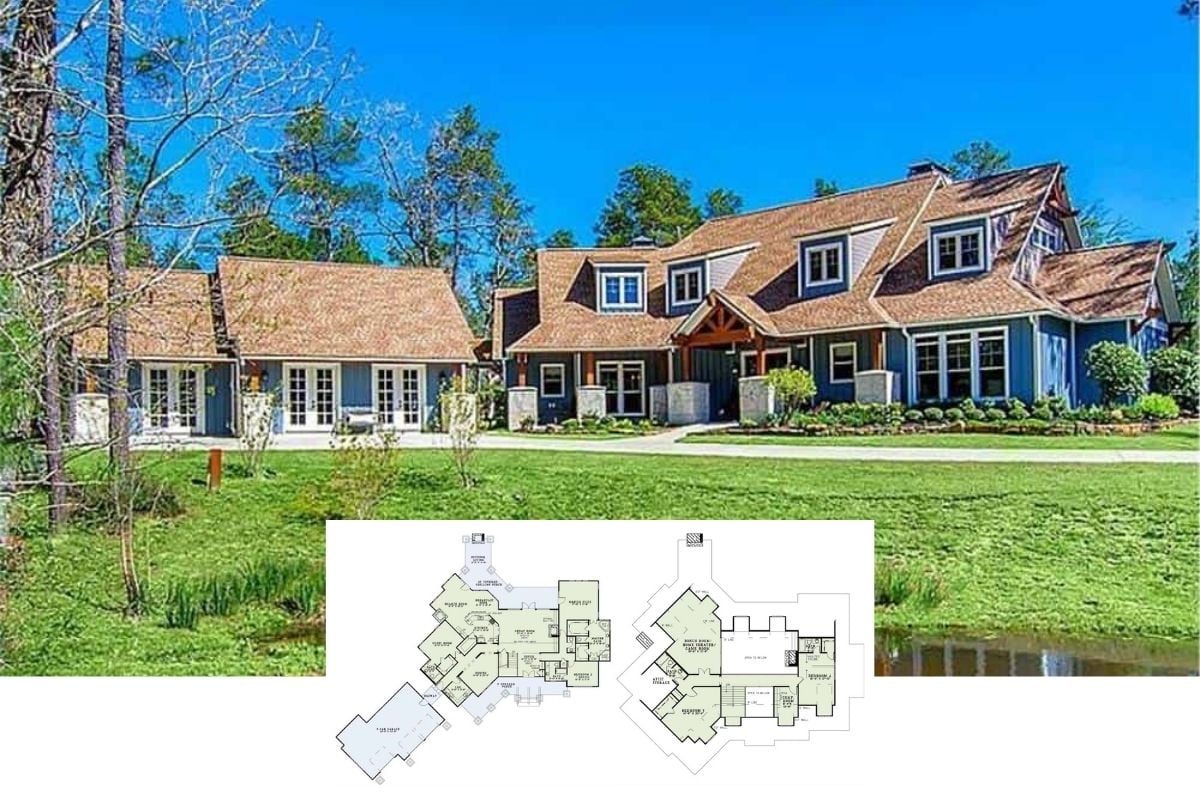 Immerse Yourself in This 4,501 Sq. Ft. 5-Bedroom Country Home Designed for a Wide Lot (See the Floor Plan)
