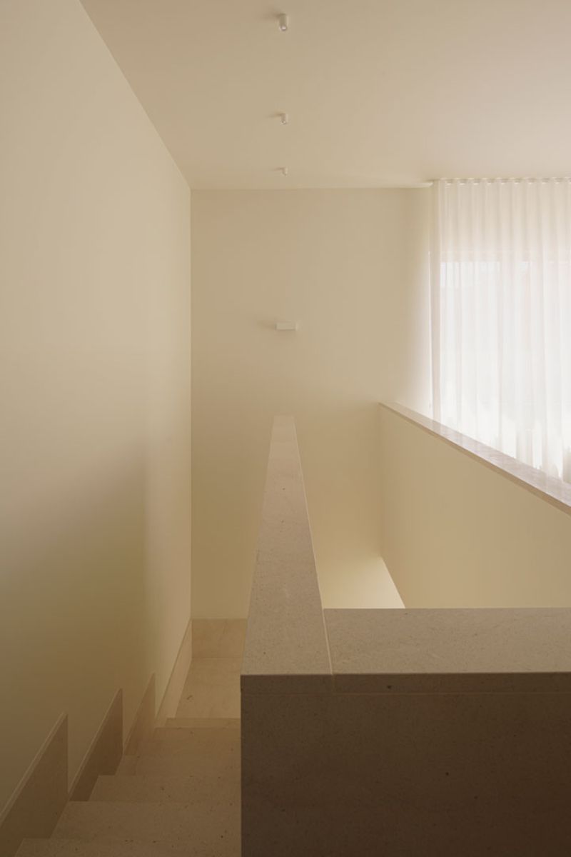 The core of the staircase, located in the geometric center of the house.