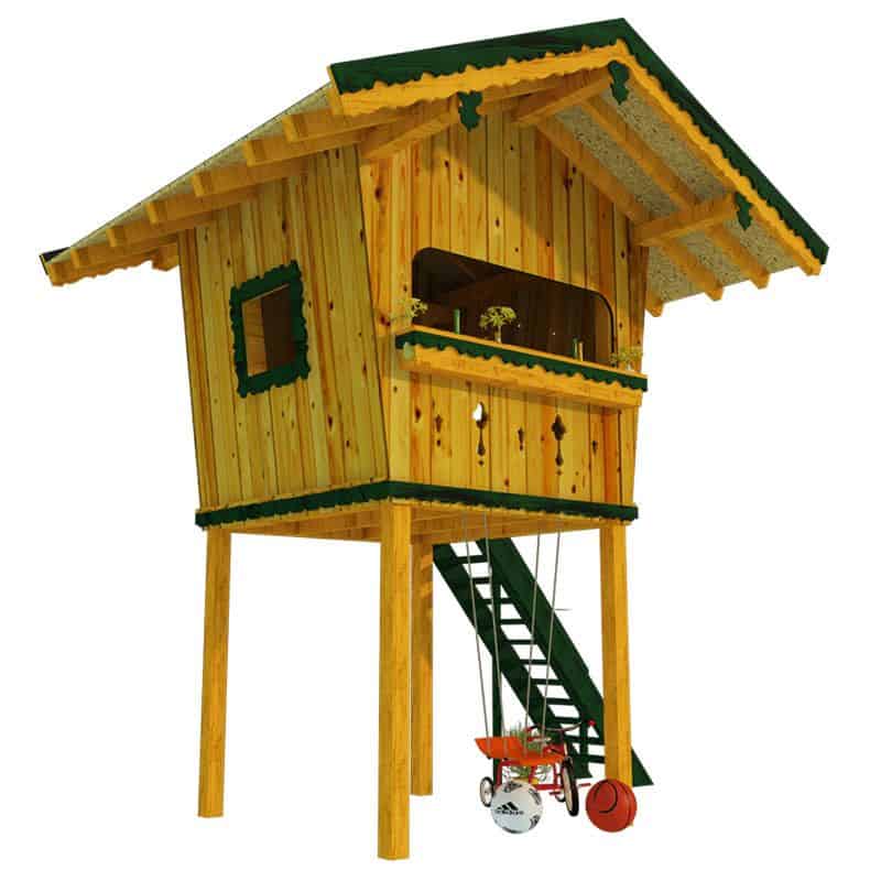 Rendering of the lookout wooden playhouse.