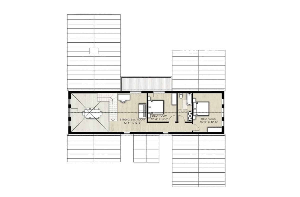 Modern farmhouse floor plan second floor