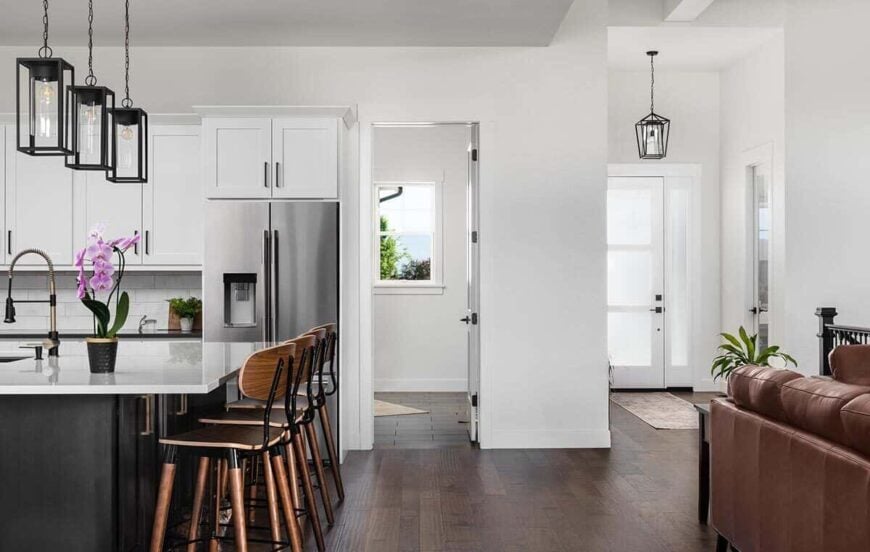 The kitchen includes easy access to the laundry room.