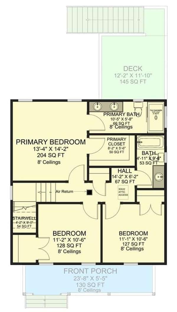 Second level floor plan