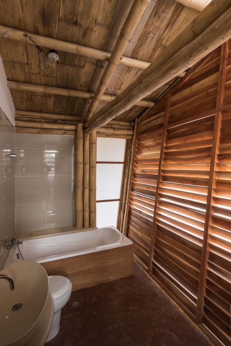 The bathroom with soaking tub.