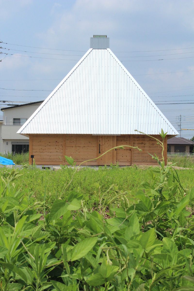 The house with roof in slope style.