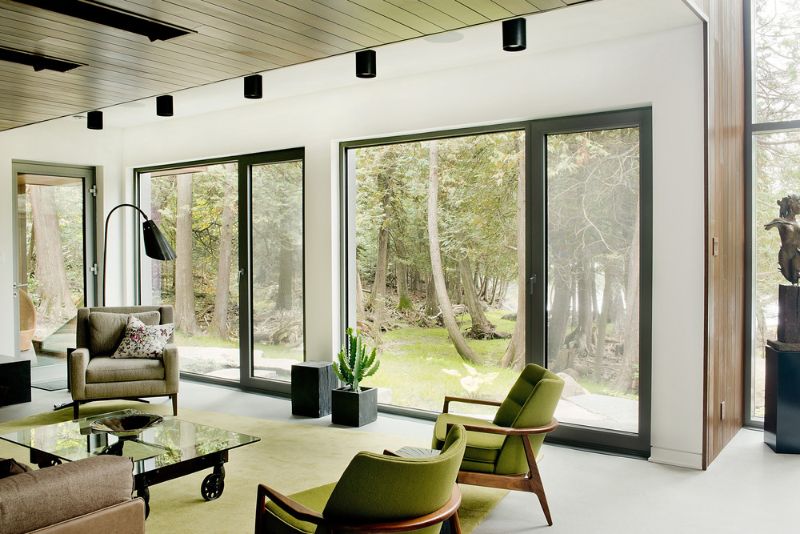 A view of the garden from the living room.