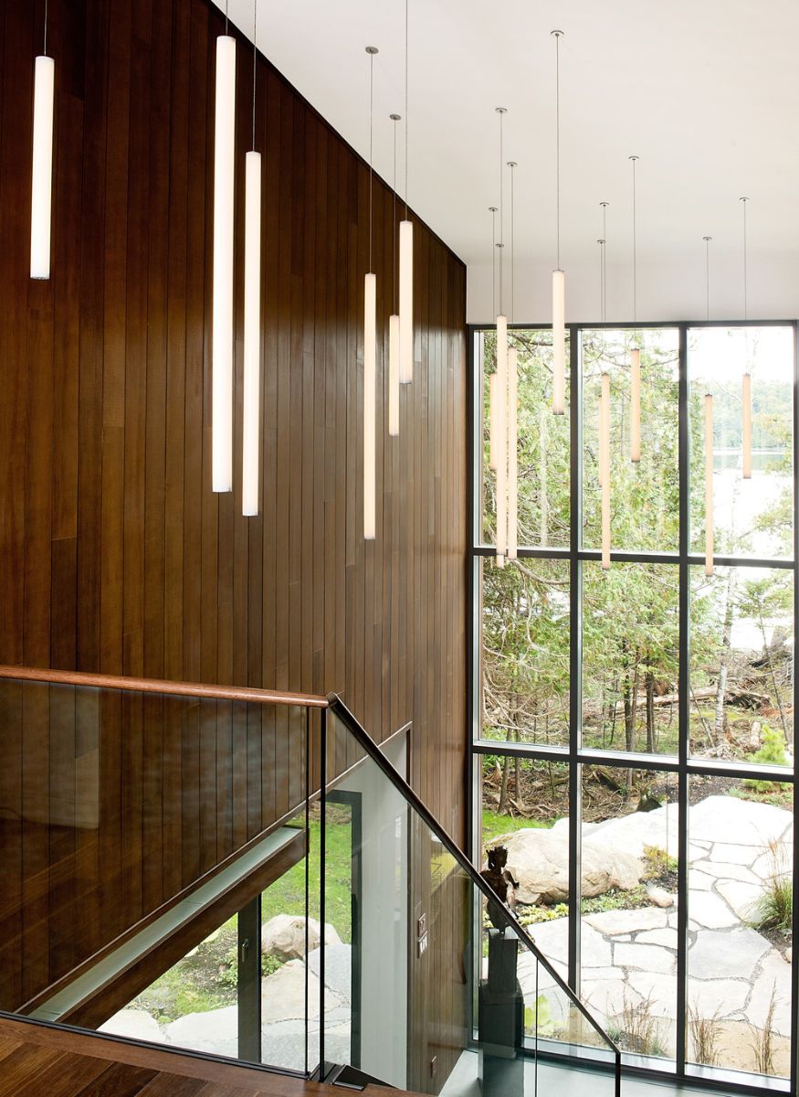 A view of the lake from the stairs.