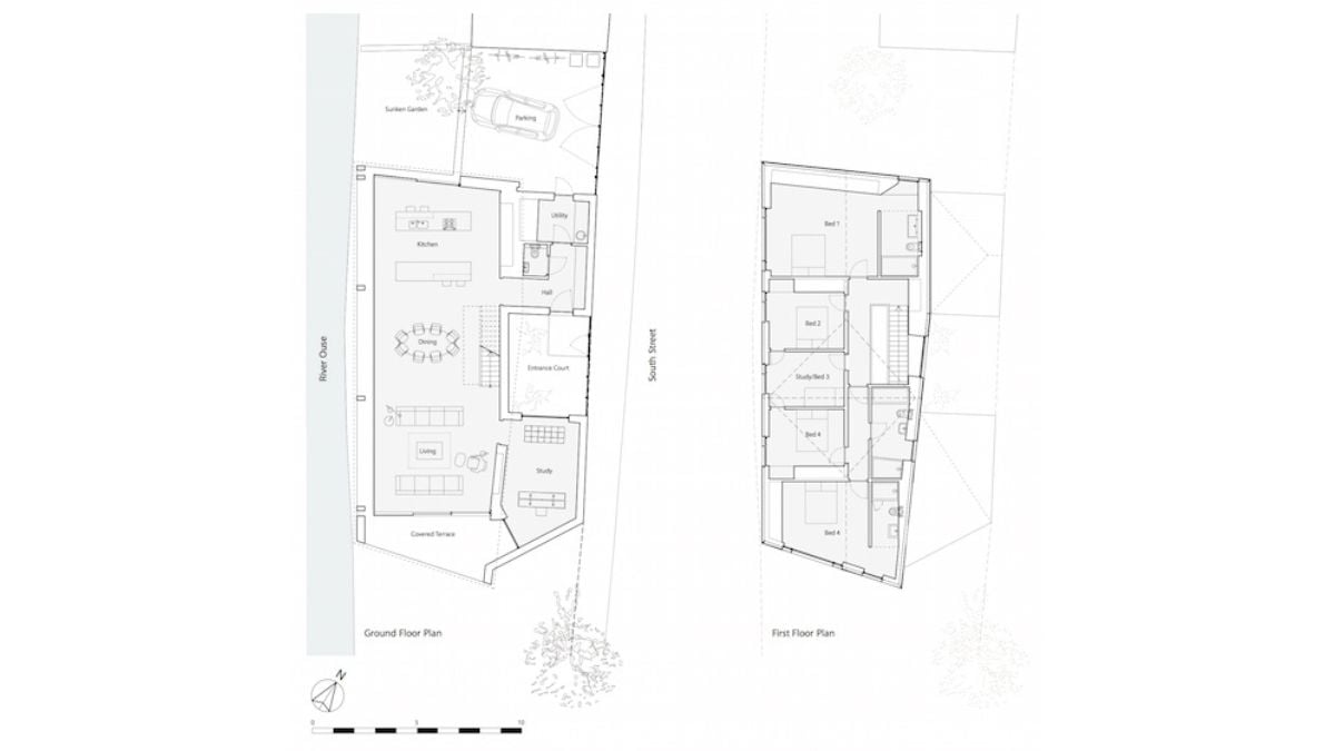 A full and detailed plan of the concrete house.