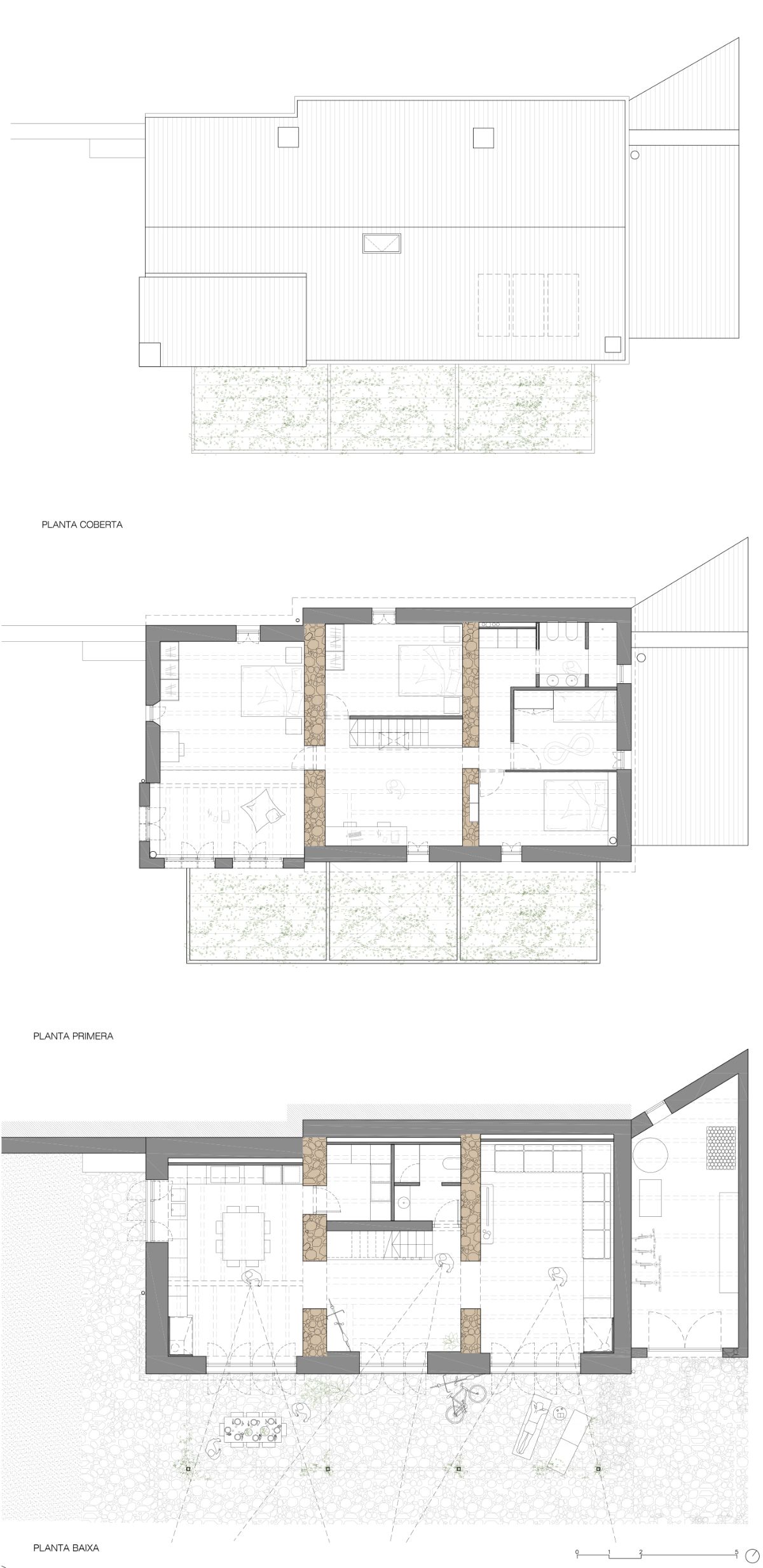 Floor plan of every floor of the house.