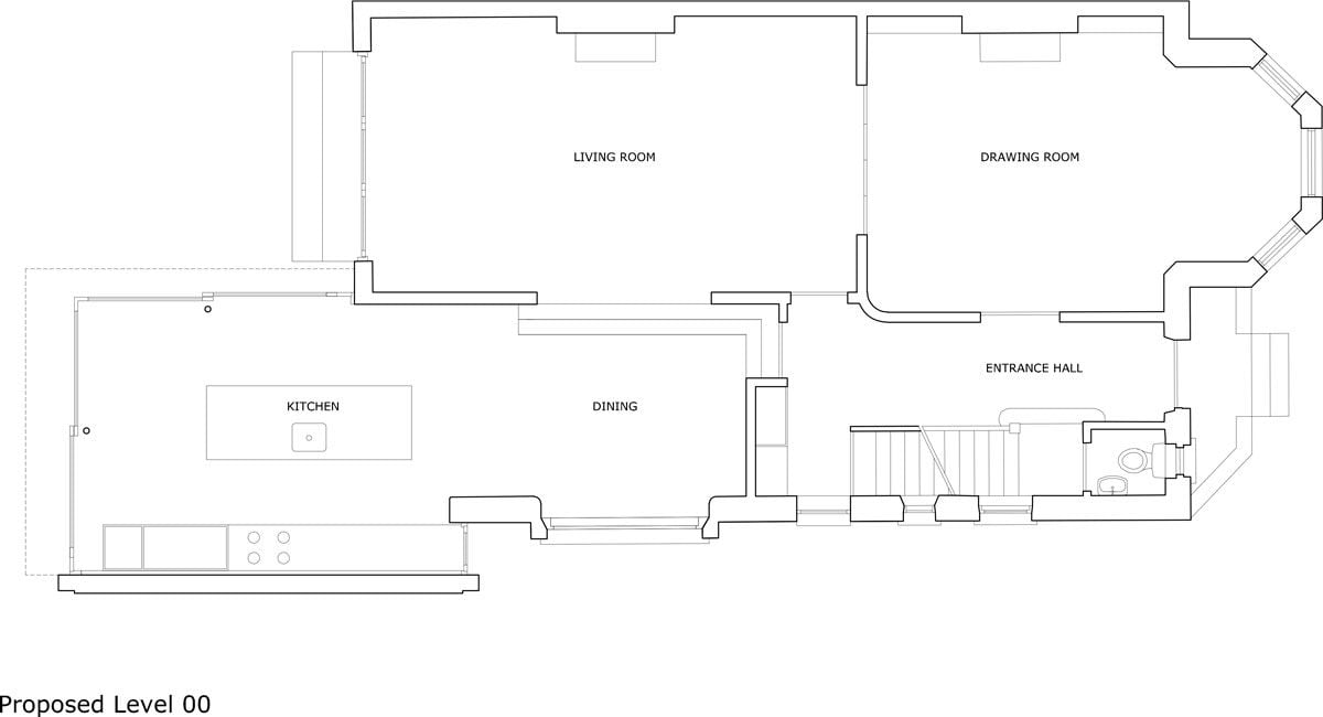 Floor plan of the ground floor.