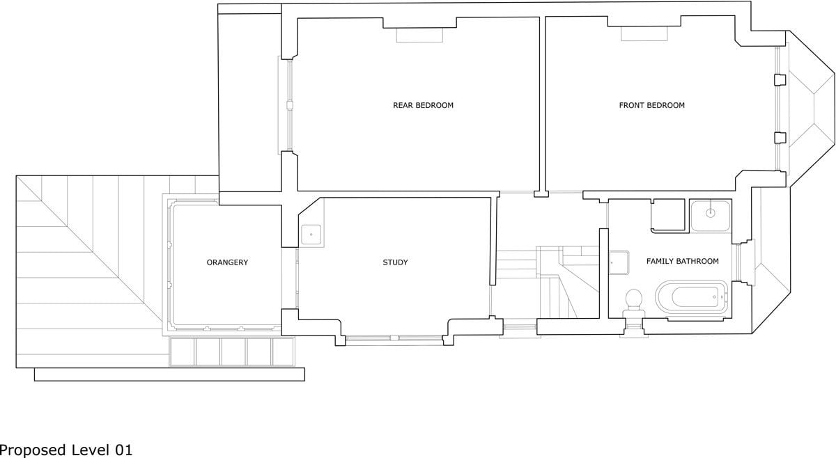 Floor plan of the first floor.