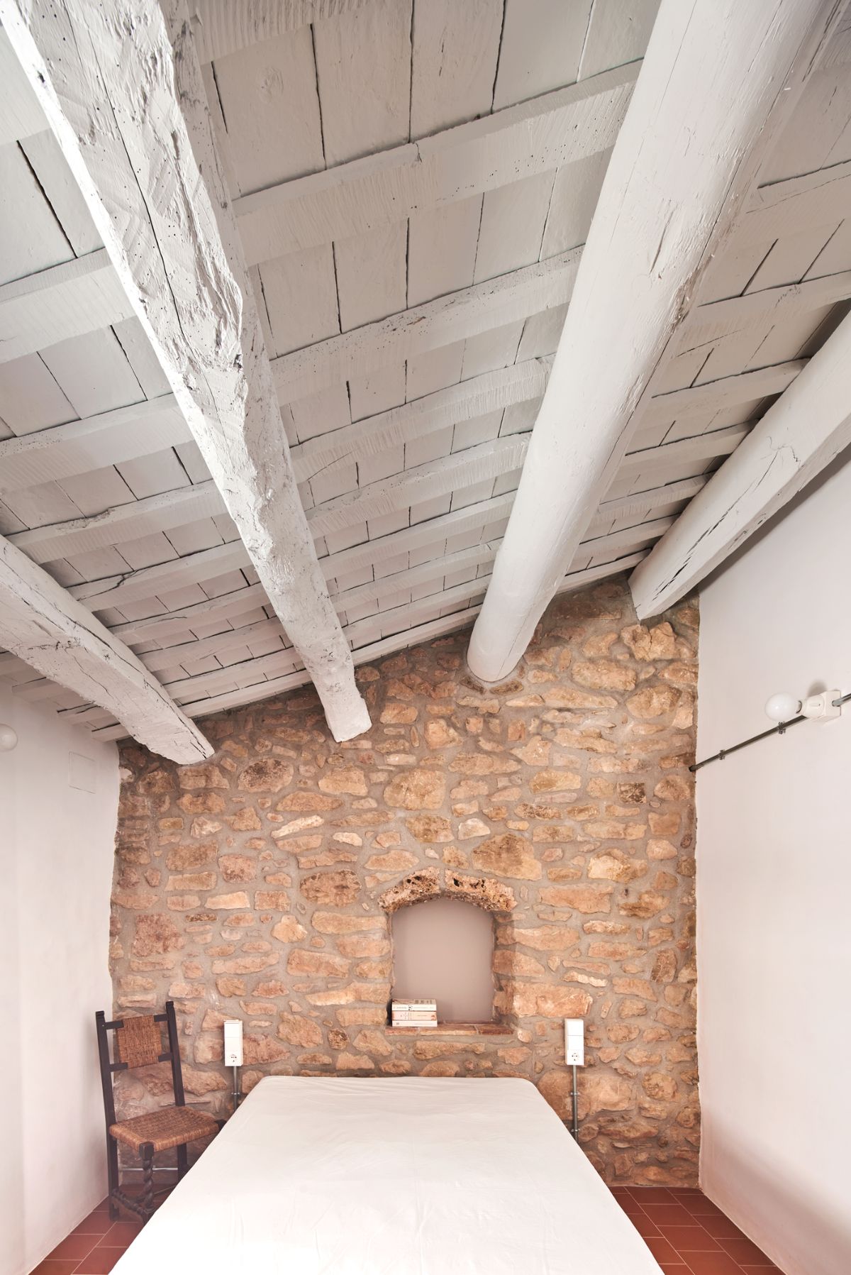 The rooms have wooden ceilings and stone walls that create a classic atmosphere.