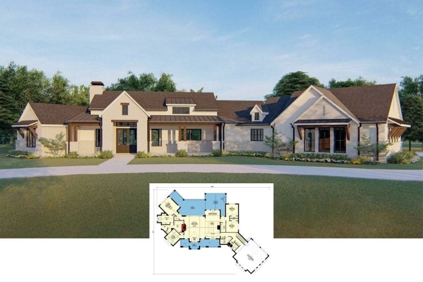 Single-Story Farmhouse Style 2-Bedroom Cottage Home with Front Porch ...