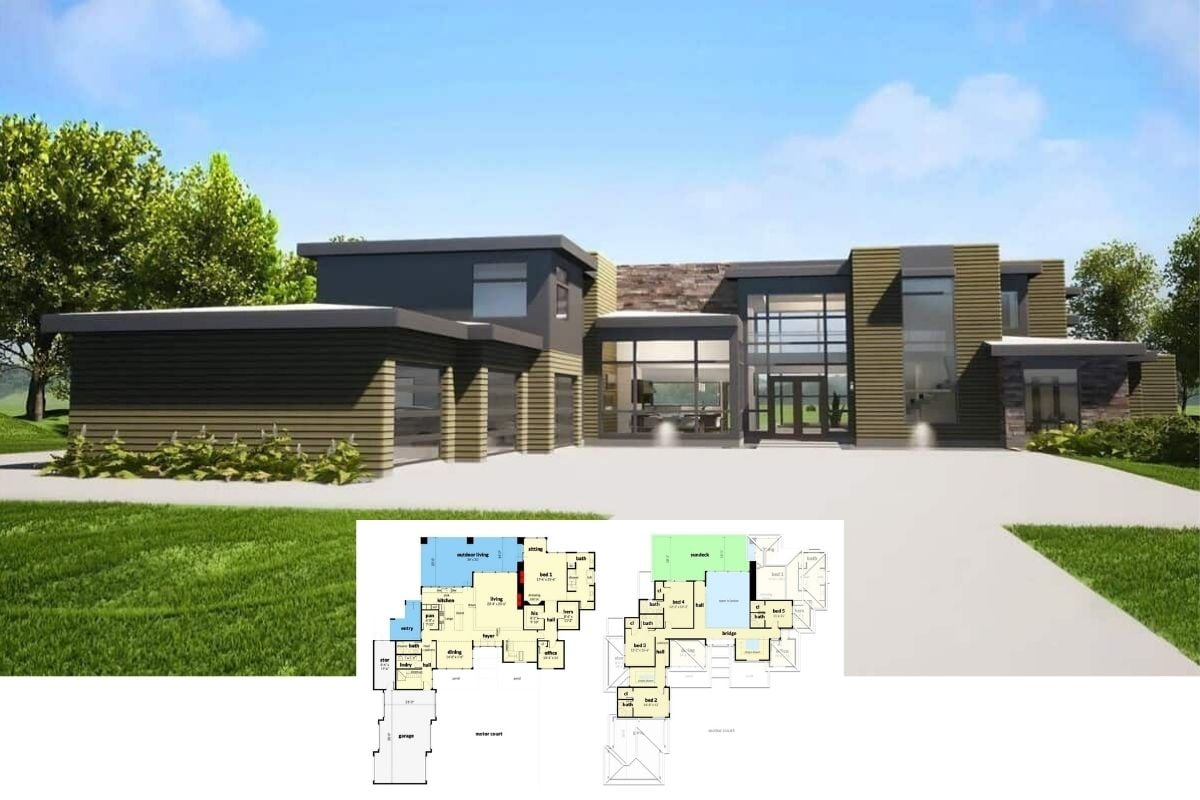 Tour This Stunning 5-Bedroom, 4,484 Sq. Ft. Contemporary Oasis with Expansive Windows (View the Detailed Floor Plan Sketches)