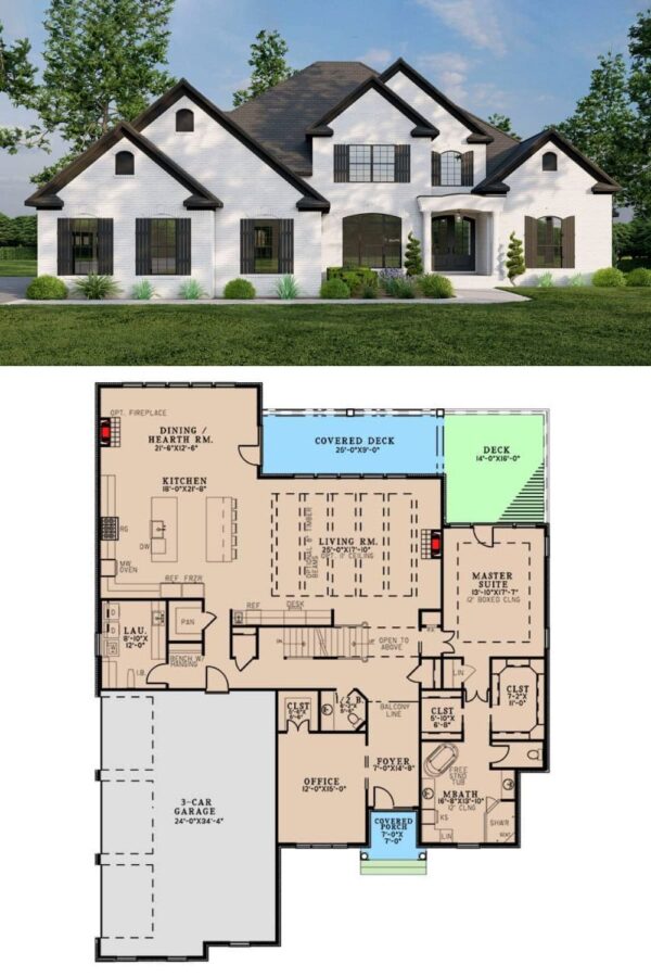 TwoStory 5Bedroom Traditional Home with Balcony and Walkout Basement — free download