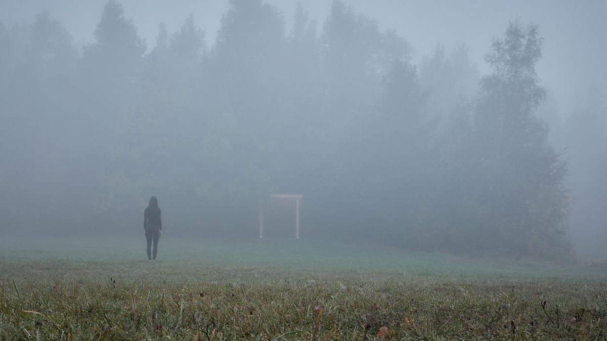 This image showcases a public space surrounded by a foggy atmosphere that complements the natural surroundings, where the Yogapoint is situated.