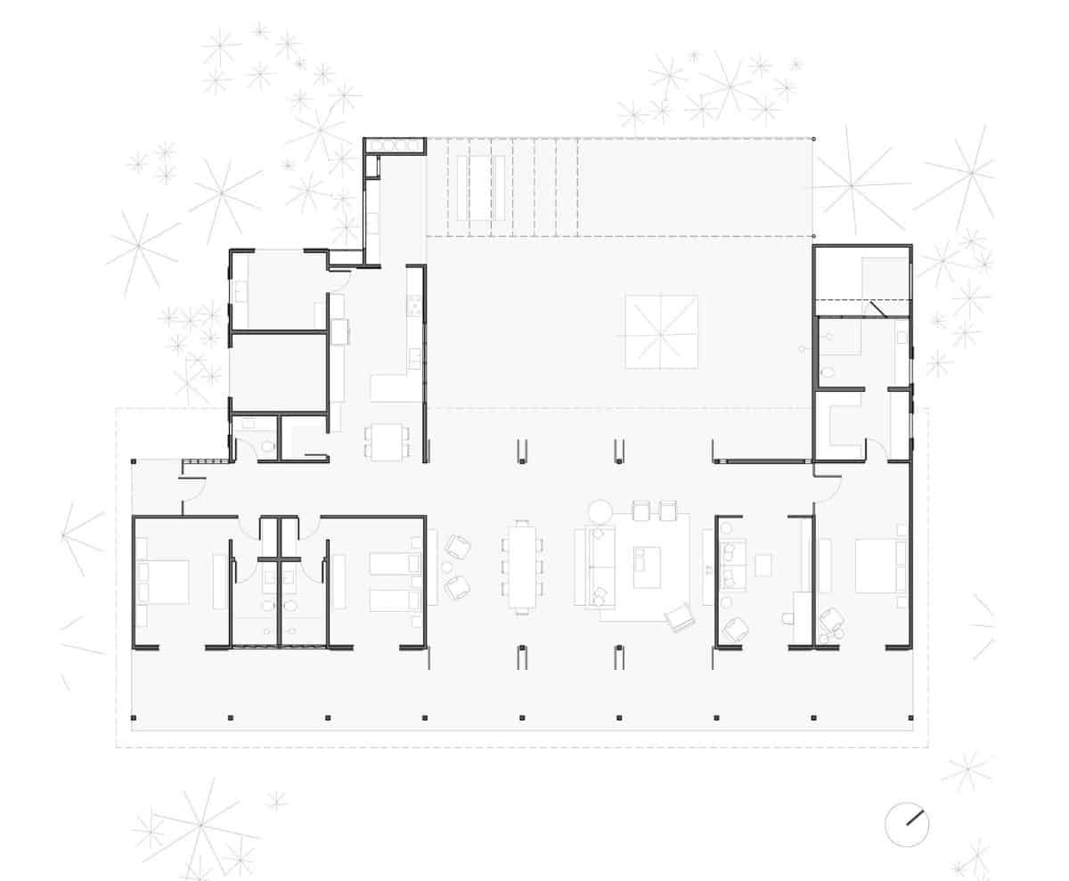 Floor plan of the Casa Vale das Videiras.