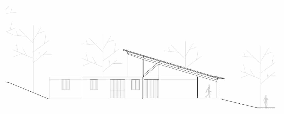 Elevation sketch of the Casa Vale das Videiras.