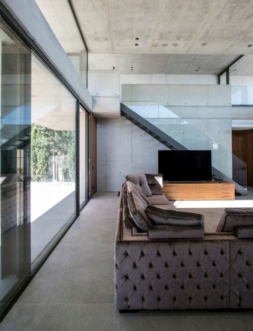 A photograph capturing an alternate view of the living area's interior.