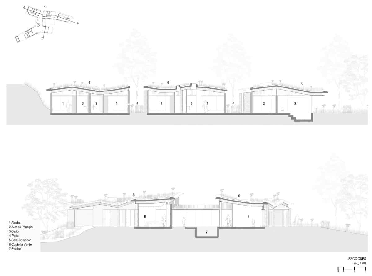 Sections of the Gozu House.