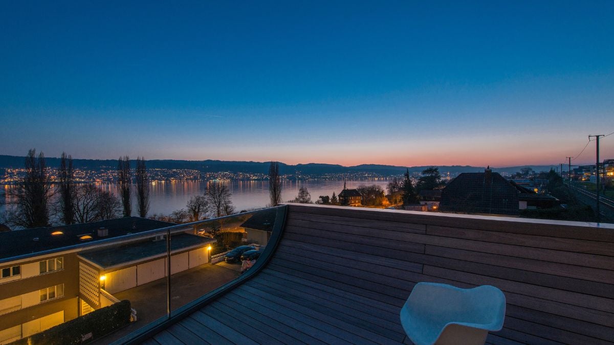 Also, there are 180-degree views from the patios on the upper floors.