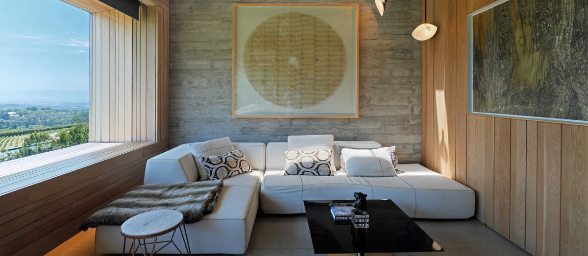 A living space with unobstructed views of the surrounding landscape.