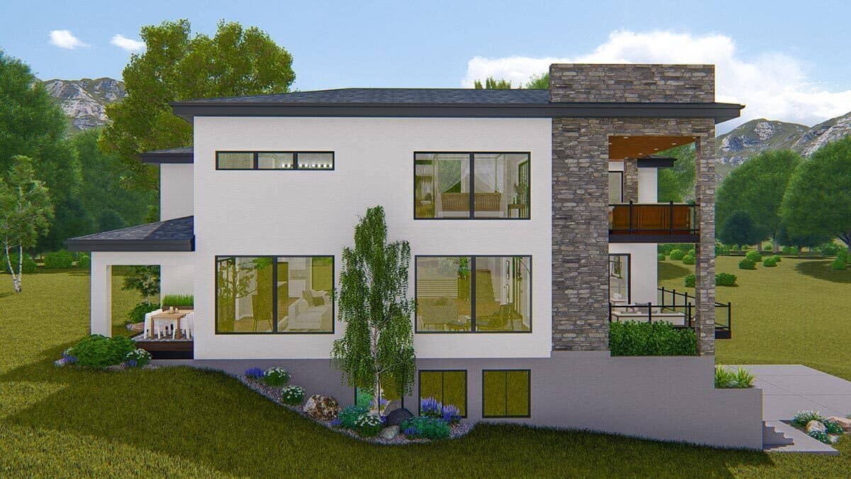 Left rendering with large windows and clerestories bringing natural light in.
