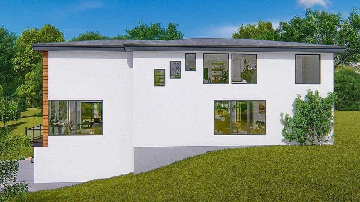 The right side of the house also caters lots of windows.