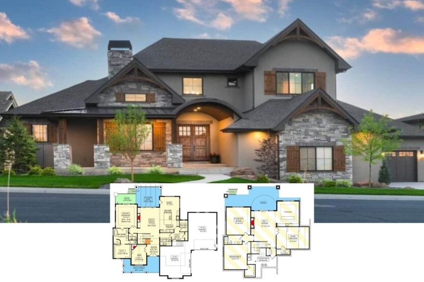 Single-Story 4-Bedroom Luxurious Mediterranean Home (Floor Plan)