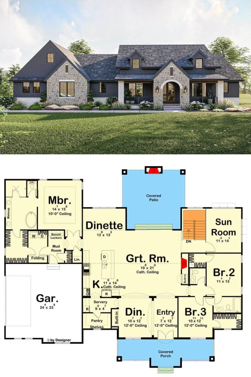 Contemporary Comfort: Modern Cottage Floor Plan Boasts Open Concept ...