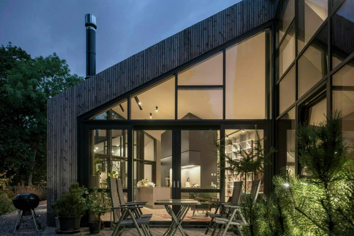 A French door creates a seamless indoor-outdoor living.
