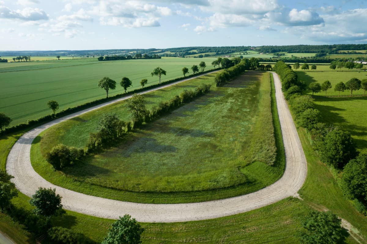 The 900-meter training track provides a great space for breaking and training.