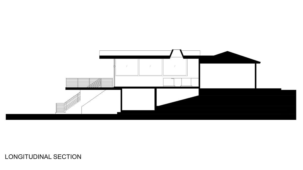 The longitudinal section plan of the house.