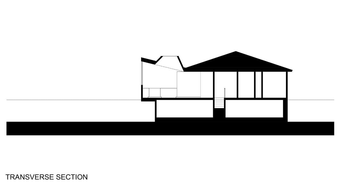 The transverse section plan of the house.