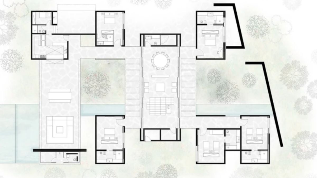 The whole plan of the house.