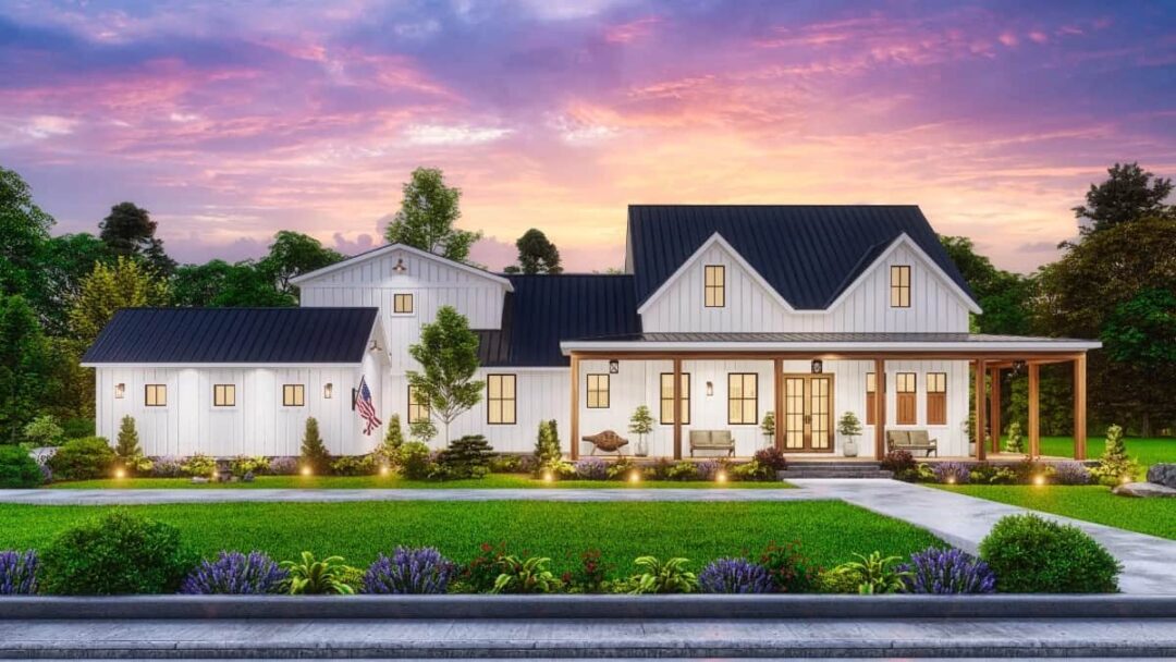 Revealed: Stunning 3 Bedroom Modern Farmhouse Floor Plan with Porch and ...