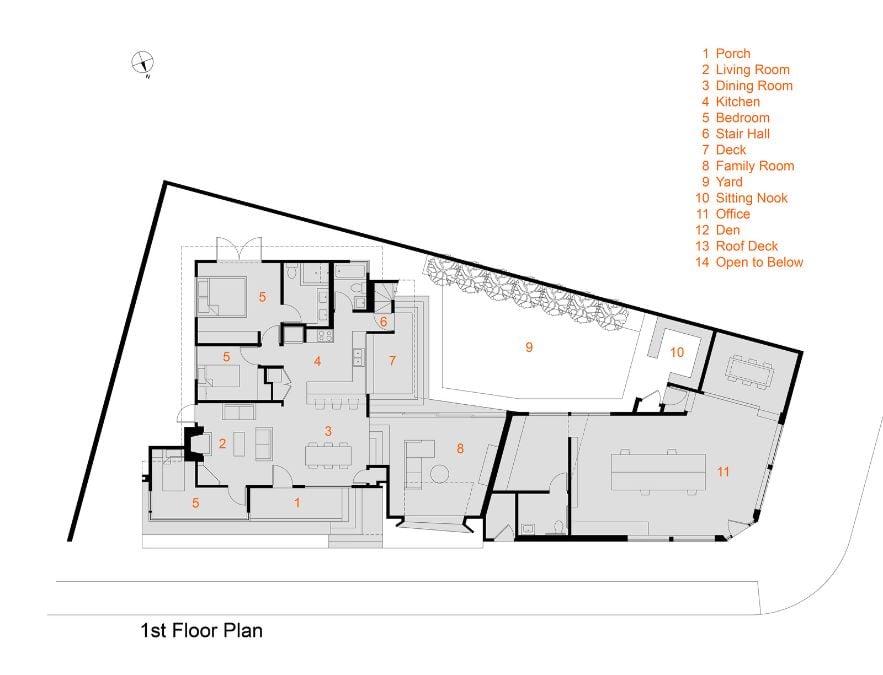 The first floor plan of the house.