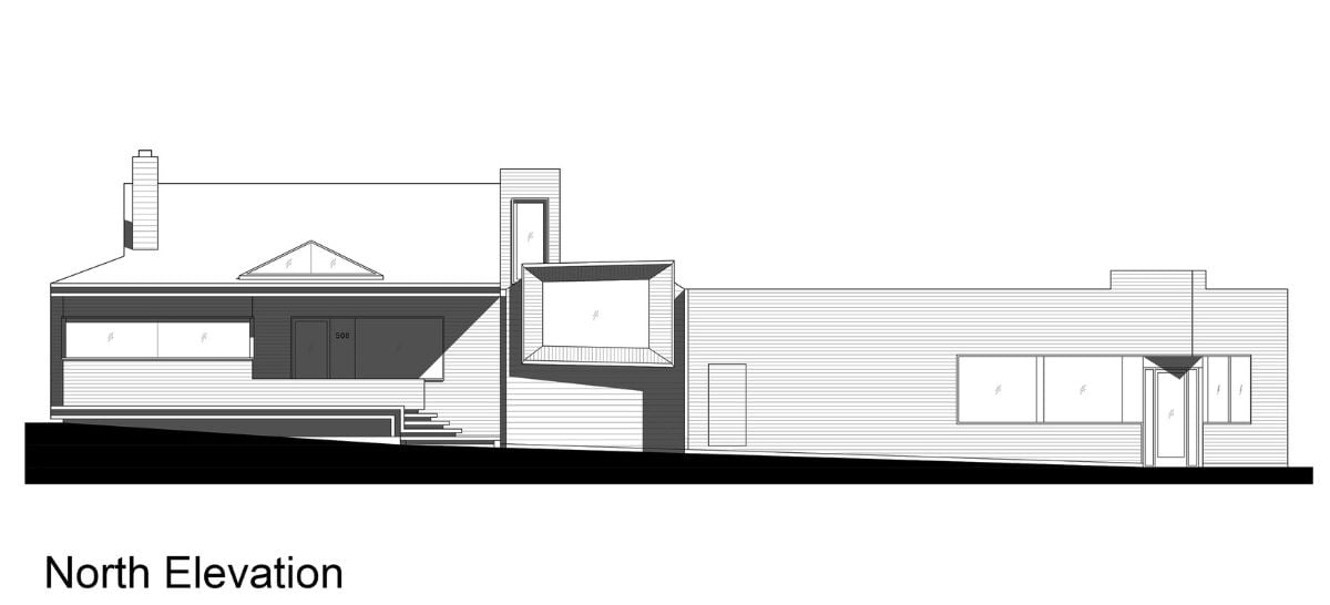 The north elevation plan of the house.