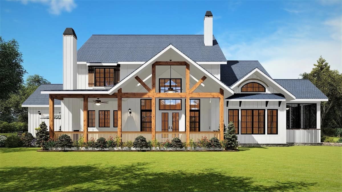 Rear rendering without the basement.