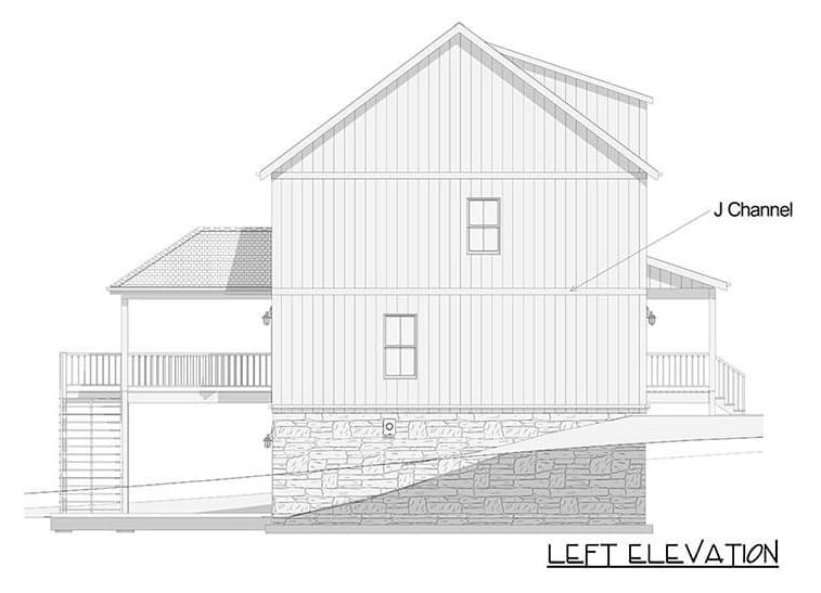 3Bedroom Country Style TwoStory Home for a Narrow Lot with Covered